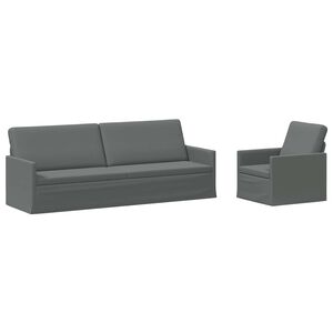 vidaXL Sada pohoviek 2 pcs Tmavosiv&aacute; L&aacute;tka