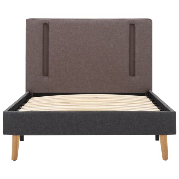 vidaXL Posteľn&yacute; r&aacute;m s LED, sivohned&yacute; a tmavosiv&yacute;, l&aacute;tka 100x200 cm