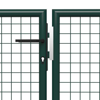 vidaXL Záhradná brána, oceľ 400x100 cm, zelená