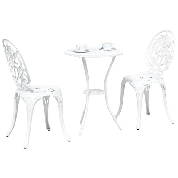 vidaXL Z&aacute;hradn&yacute; bistro set 3 pcs Biela Hlin&iacute;k