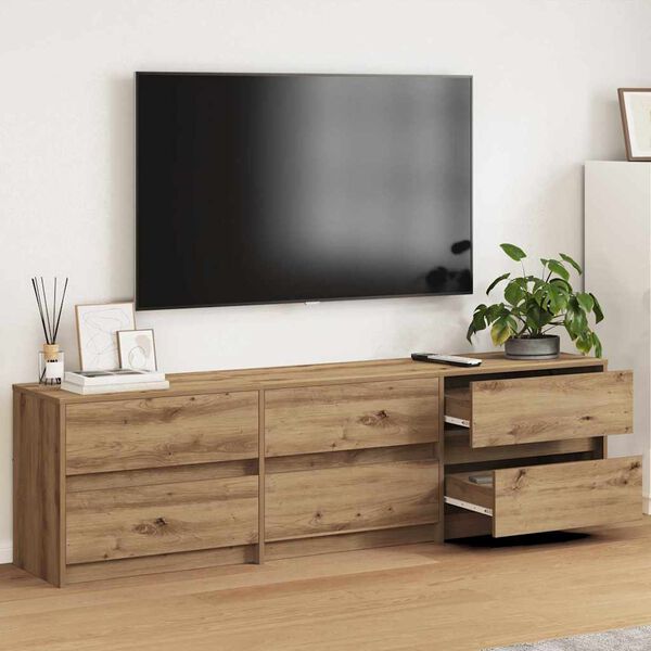 vidaXL TV jednotky N&aacute;stenn&yacute; 2 pcs Remeseln&yacute; dub 180 x 34 x 50 cm