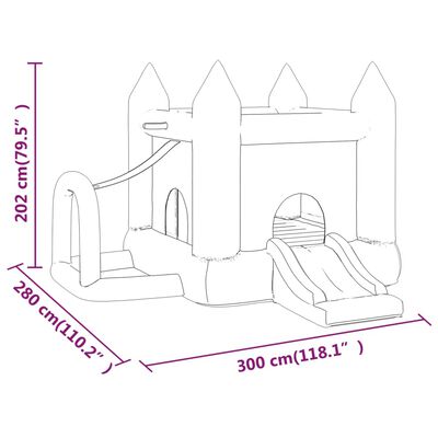 Happy Hop Nafukovací hrad so šmýkačkou 300x280x202 cm PVC