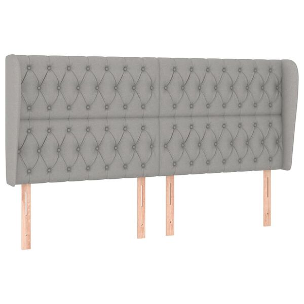 vidaXL Čelo postele so z&aacute;hybmi bledosiv&eacute; 183x23x118/128 cm l&aacute;tka