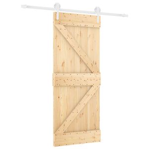 vidaXL Posuvn&eacute; dvere 85 x 210 cm Mas&iacute;vne borovicov&eacute; drevo (neupraven&eacute;)