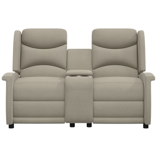 vidaXL 2-miestne skl&aacute;pacie kreslo, svetlosiv&eacute;, l&aacute;tka z mikrovl&aacute;kna