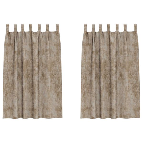 vidaXL Sametové závesy 2 pcs šampanského 175 x 140 cm Zamat