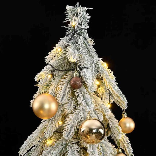 vidaXL Umel&yacute; vianočn&yacute; stromček 300 LED, s&uacute;prava gul&iacute; a sneh 180 cm