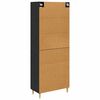 vidaXL Highboard Čierny dub 69,5 x 34 x 180 cm Kompozitn&eacute; drevo
