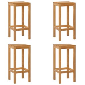 vidaXL Barov&aacute; stolička 4 pcs Pr&iacute;rodn&aacute; Hust&eacute; teakov&eacute; drevo