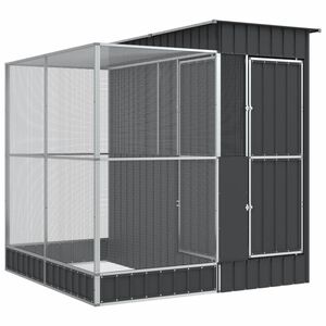 vidaXL Voli&eacute;ra s pr&iacute;stavbou, strieborn&aacute;, 209x203x216 cm, oceľov&aacute;