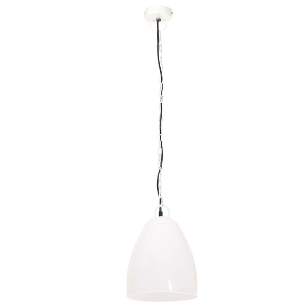vidaXL Industriálna závesná lampa 25 W biela 32 cm okrúhla E27