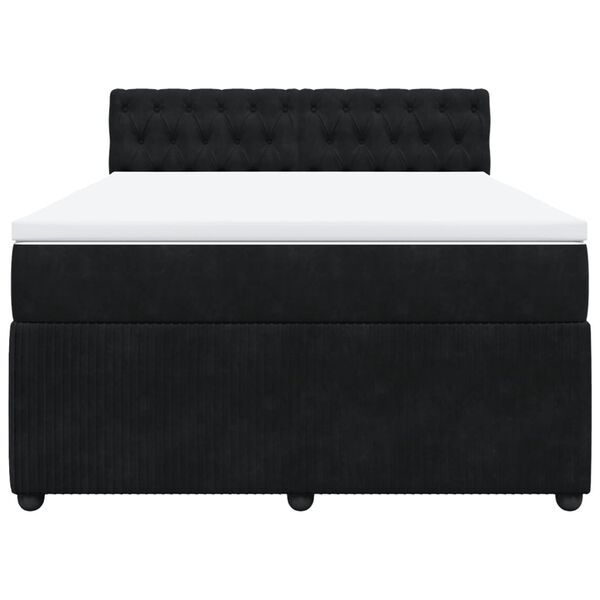 vidaXL Posteľn&yacute; r&aacute;m boxspring s matracom čierny 140x190 cm zamat