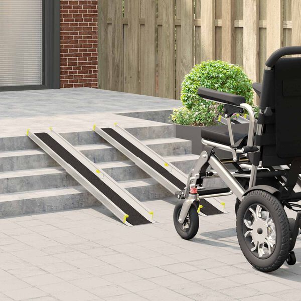 vidaXL Rampa pre vozíky 2 pcs Čierna 152 x 19 x 5,5 cm Hliník