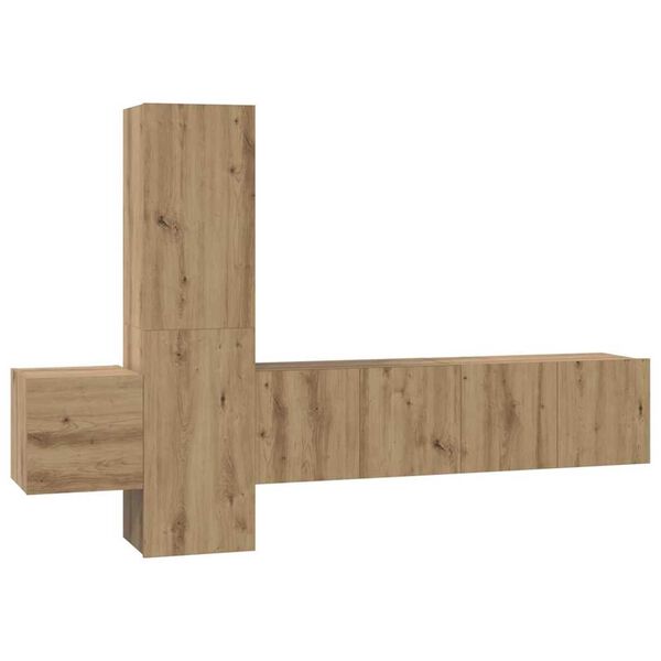 vidaXL Zostava TV skriniek 5 pcs dub artisan 181 x 30 x 120 cm