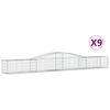 vidaXL Obl&uacute;kov&yacute; gabionov&yacute; k&ocirc;&scaron; 9 ks 400x50x40/60 cm pozinkovan&eacute; železo