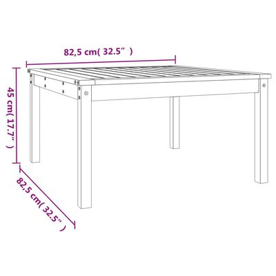 vidaXL Záhradný stolík 82,5x82,5x45 cm borovicový masív