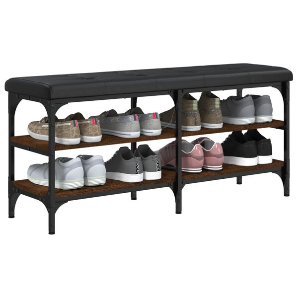 vidaXL Lavička na top&aacute;nky hned&yacute; dub 102x32x47 cm kompozitn&eacute; drevo