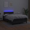 vidaXL Boxspring posteľ s matracom a LED čierna 120x200 cm umel&aacute; koža