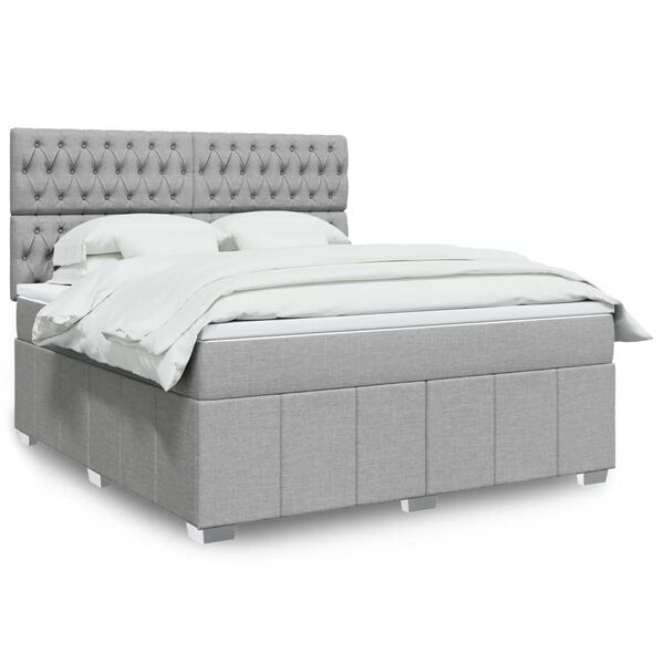 vidaXL Boxspring posteľ s matracom bledosiv&aacute; 180x200 cm l&aacute;tka