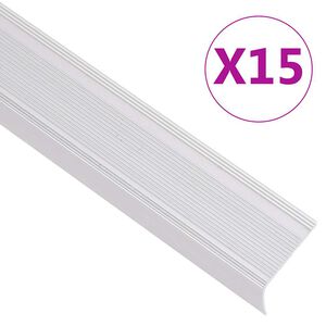 vidaXL Schodov&eacute; li&scaron;ty v tvare L 15 ks, hlin&iacute;k 90 cm, strieborn&eacute;