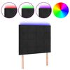vidaXL Čelo postele s LED čierne 100x5x118/128 cm zamat