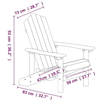 vidaXL Záhradné stoličky Adirondack 2 ks HDPE bledomodrá