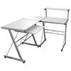 vidaXL Rohov&yacute; poč&iacute;tačov&yacute; st&ocirc;l biely 132x112x99 cm spracovan&eacute; drevo