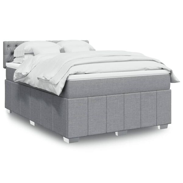 vidaXL Boxspring posteľ s matracom bledosiv&aacute; 140x200 cm l&aacute;tka