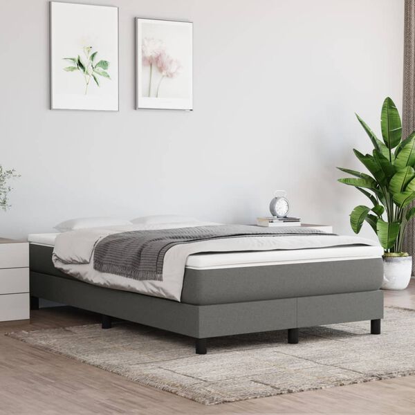 vidaXL Boxspring posteľ s matracom tmavosivý 120x200 cm látka
