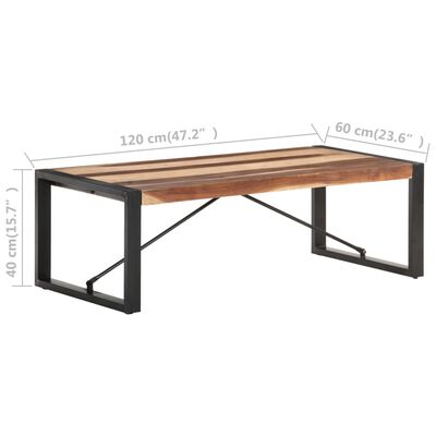 vidaXL Konferenčný stolík 120x60x40 cm, masív so sheeshamovou úpravou