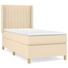 vidaXL Posteľn&yacute; r&aacute;m boxsping s matracom kr&eacute;mov&yacute; 90x200 cm l&aacute;tka
