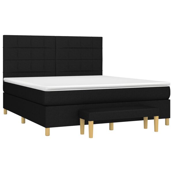 vidaXL Posteľn&yacute; r&aacute;m boxspring s matracom čierny 160x200 cm l&aacute;tka