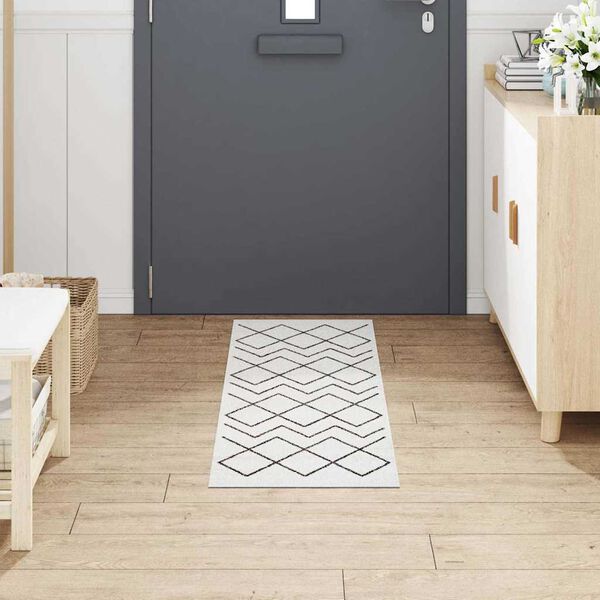 vidaXL Kuchynský koberec Biela 150 x 45 cm Zamat