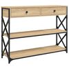 vidaXL Konzolov&yacute; stol&iacute;k dub sonoma 100x28x75 cm kompozitn&eacute; drevo