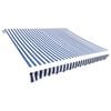 vidaXL Tieniaca plachta na mark&iacute;zu, pl&aacute;ten&aacute;, modro biela 5x3 m