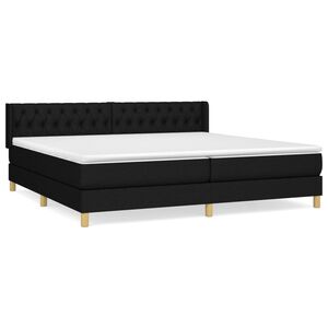 vidaXL Boxspring posteľ s matracom čierna 200x200 cm l&aacute;tka