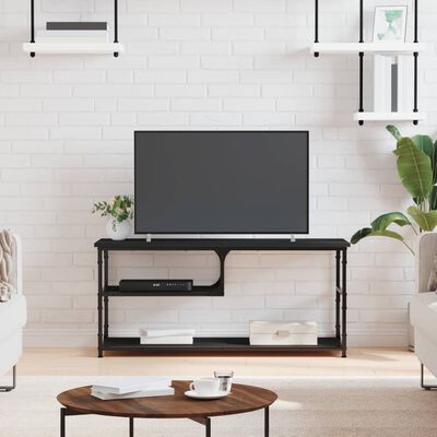 vidaXL TV skrinka čierna 103x38x46,5 cm kompozitné drevo a oceľ