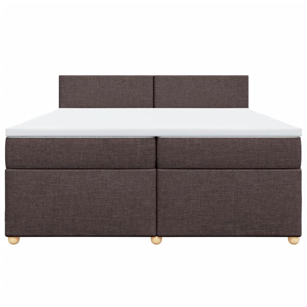 vidaXL Boxspring posteľ s matracom tmavohned&aacute; 200x200 cm l&aacute;tka