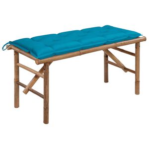 vidaXL Skladacia z&aacute;hradn&aacute; lavička s podložkou 118 cm bambus