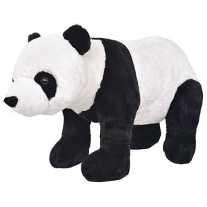 vidaXL Stojaca ply&scaron;ov&aacute; hračk&aacute;rska panda, čierno biela XXL