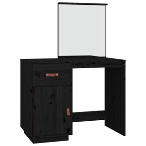 vidaXL Toaletn&yacute; stol&iacute;k čierny 95x50x134 cm mas&iacute;vne borovicov&eacute; drevo
