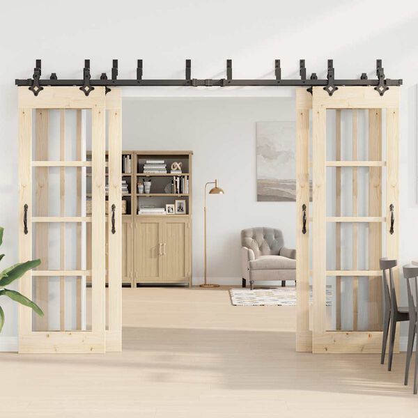 vidaXL Kovanie na posuvn&eacute; dvere čierne 305 cm oceľov&eacute;