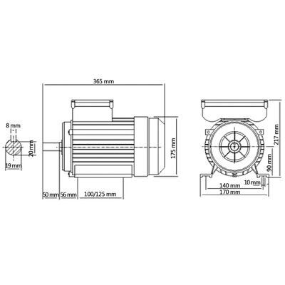 vidaXL Jednofázový elektromotor, hliník 2,2kW/3HP, 2-pólový 2800 ot./min