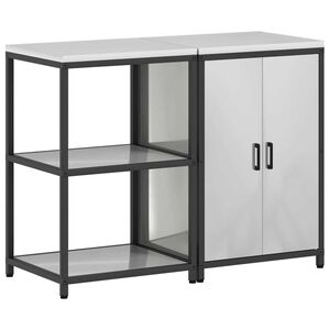 vidaXL Kuchynský úložný set 2 pcs Strieborná Pozinkovaná oceľ