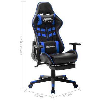 vidaXL Herná stolička s opierkou na nohy čierno-modrá umelá koža