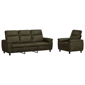 vidaXL Sada pohoviek 2 pcs Arm&aacute;dna zelen&aacute; Faux semi&scaron;ov&aacute; koža