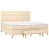 vidaXL Boxspring posteľ s matracom kr&eacute;mov&aacute; 200x200 cm l&aacute;tka