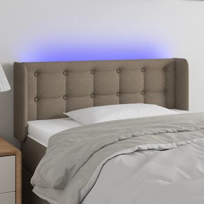 vidaXL Čelo postele s LED sivohnedé 103x16x78/88 cm látka
