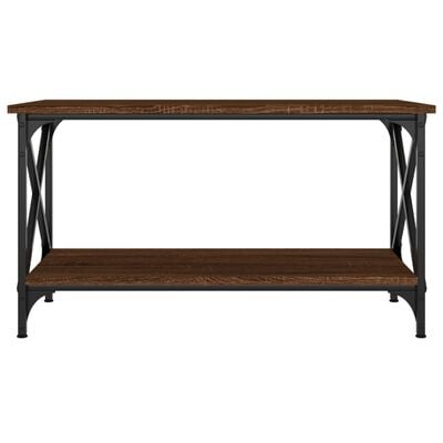 vidaXL Konferenčný stolík hnedý dub 80x45x45 cm sprac. drevo a železo