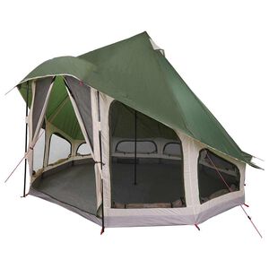 vidaXL Tipi stan so strechou Zelen&aacute; 404 x 370 x 270 cm taft